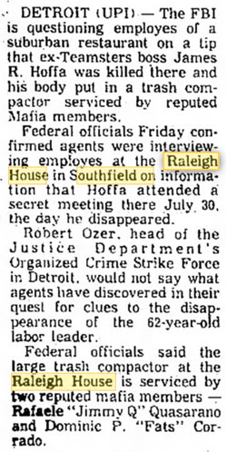 The Raleigh House - Article About Hoffa